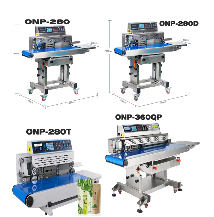 Máy đóng kín liên tục túi ngang , hút chân không - Bơm khí N2, Or N2+CO2